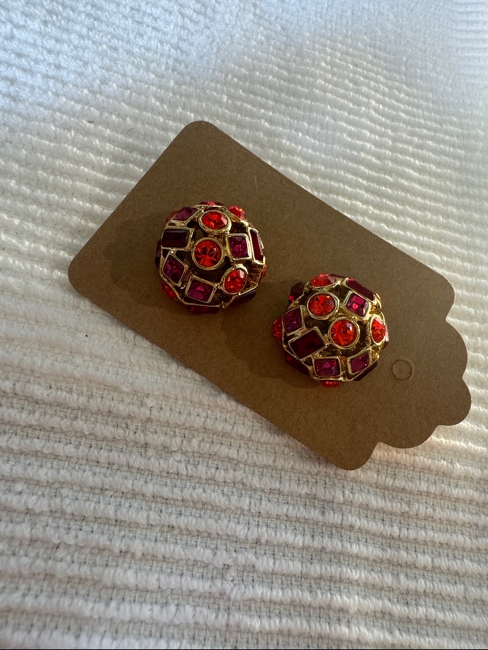 Kate Spade New York Kaleidoball ruby red jeweled dome earrings